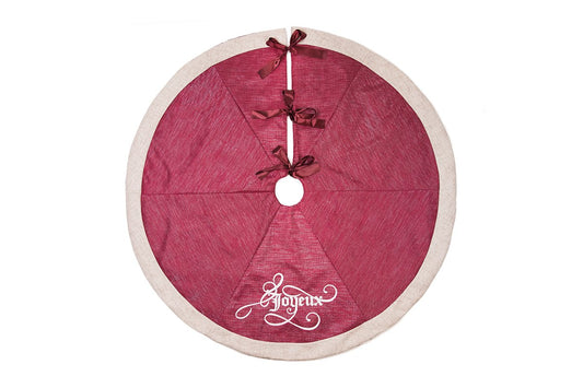 ML17125 Joyeux Christmas Tree Skirt, 56"Rnd