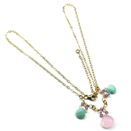 Light Pink and Mint Gemstone Necklace