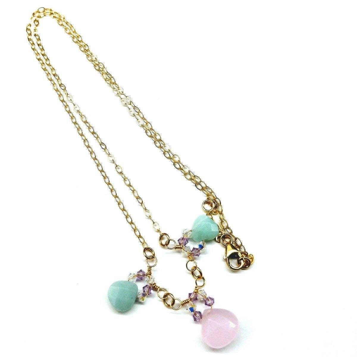 Light Pink and Mint Gemstone Necklace