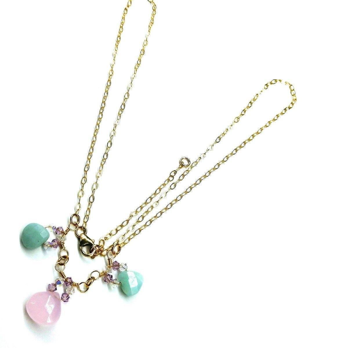 Light Pink and Mint Gemstone Necklace